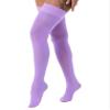 Agoky Women's Stretchy Stay Up Pantyhose Glossy Shiny Oil Footed Tights Silk Stockings Solid Lavender One Size view 2