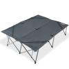 KingCamp 2 Person Queen Size Camping Cot, Folding Portable Double 550lbs Heavy Duty Oversized Large Wide XXL Foldable Sleeping Bed with Carry Bag for Two Adult Outdoor Travel Tent, Grey view 1