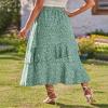 BTFBM Women 2025 Summer Spring Boho Long Skirts Dress Floral Print Elastic Waist Split Ruffle High Low Beach Maxi Skirt(Print Floral Green, Medium) view 4