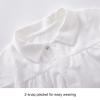 pureborn Baby Boy Baptism Outfit Infant Short Sleeve Collared Christening Romper Summer Cotton One-Piece 3-6 Months Off White view 4