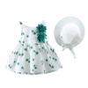 2PCS Summer Baby Dress Outfit Newborn Infant Baby Girl Cherry Dot Bowknot Dress Sleeveless Sundress with Straw Hat (Green, 12-18 Months) view 1