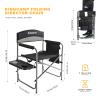 KingCamp Portable Folding Chair with Cup Holder and Storage Pocket for Outdoor, Camp, Patio, Lawn, Garden, Trip, Sports, Fishing, Black/MediumGrey view 3