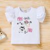 Viworld Baby Girl Two Birthday Outfits Ruffle Sleeve I'M Two Top + Cows Shorts Set Cake Smash Summer ClothesCows,2T view 3