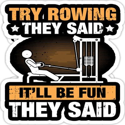 eden tee Try Rowing They Said - It'll Be Fun Rowing- 4x3 Vinyl Stickers, Laptop Decal, Water Bottle Sticker (Set of 3)
