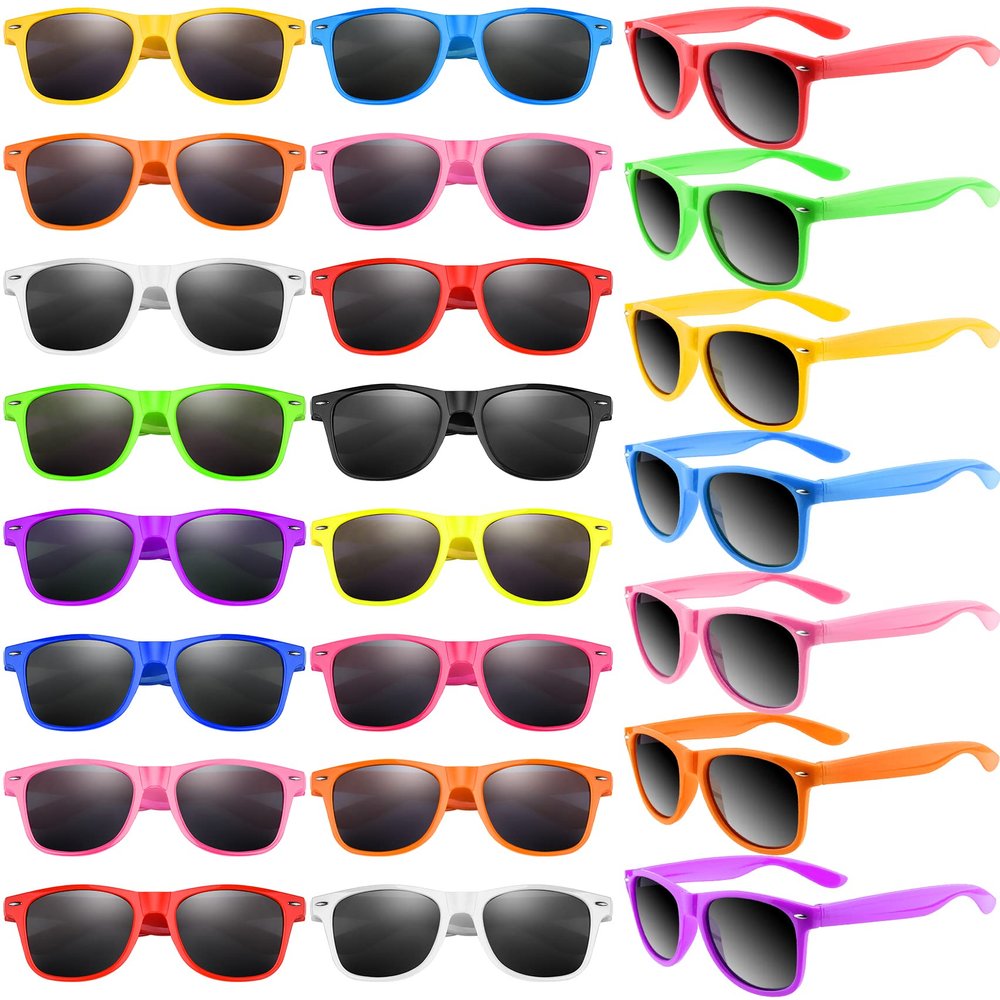 TUPARKA 48 Pack Sunglasses Party Favors Neon Colors Sunglasses Bulk Goody Bag Fillers for Beach Birthday Party Pool Party Supplies, 12 Colors