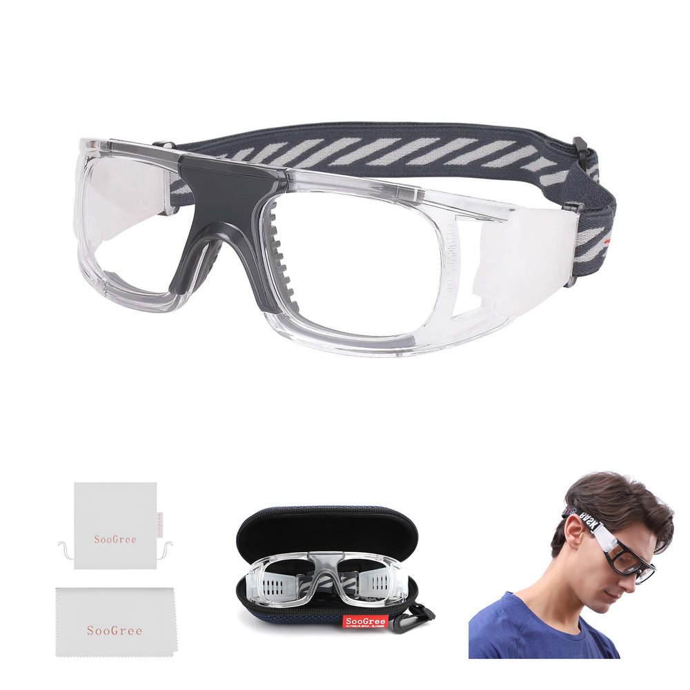 SooGree Sports Glasses Adjustable Elastic Wrap Eyewear For Soccer Basketball Tennis Lover,Protective Eye Safety Glasses