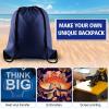 KUUQA 2 Pcs Navy Blue Drawstring Backpack Drawstring Bag Bulk Sports Cinch Bags String Backpack Storage Bags for Gym Traveling view 3