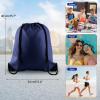 KUUQA 2 Pcs Navy Blue Drawstring Backpack Drawstring Bag Bulk Sports Cinch Bags String Backpack Storage Bags for Gym Traveling view 4