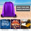 KUUQA 40Pcs Purple Drawstring Backpack Bag Bulk Sack Drawstring Bags Bulk String Bags Storage Bags for Sport Gym Traveling view 4