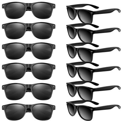 TUPARKA 12 Pack Sunglasses Neon Colors Sunglasses Party Favors Goody Bag Fillers Bulk for Birthday Party Beach Pool Party, 12 Colors (Black)