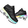 Multifunctional Roller Skates Shoes Adjustable Deformation Roller Shoes 2 in 1 Removable Pulley Skates Skating Rollerskates Girls Boys Adult Children's Automatic Walking Sports Shoes view 1