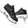 Multifunctional Roller Skates Shoes Adjustable Deformation Roller Shoes 2 in 1 Removable Pulley Skates Skating Rollerskates Girls Boys Adult Children's Automatic Walking Sports Shoes view 1