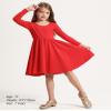 Stelle Long Sleeve Girls Dress Toddler White Dresses Skater Twirl Cotton A-Line Dress for School Casual(Red, 10 Years) view 4
