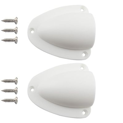 Aifeier ET Nylon Marine Clam Shell Vent Wire Cable Hose Vent Cover Boat Transducer Wiring Cover Clamshell Vent with Mounting Screws for Boat Yacht, White, 2.48 x 2.28 inch, 2 Pack