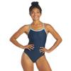 Sporti Solid Piped Thin Strap One Piece Swimsuit (30, Navy/Light Blue) view 1