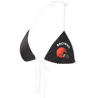 G-III Sports Women's Black Cleveland Browns Perfect Match Bikini Top