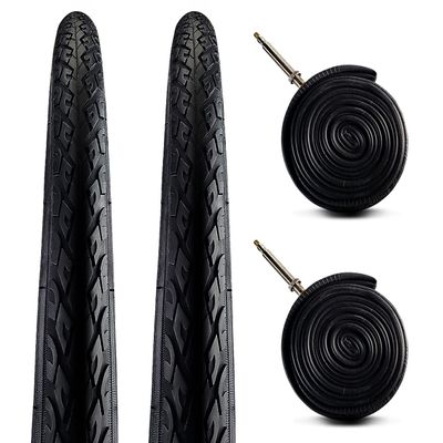 Zol Bundle 2 Pack Velocita Road Tires and Tube 700x38C, Presta/French