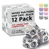 WOD Nation Hook Grip Athletic Tape - Sweatproof Grip Tape for Powerlifting & Weightlifting - Pack of 12, 23-ft Rolls, White view 1