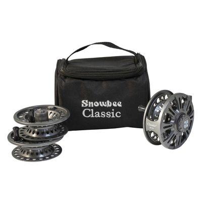 Snowbee Classic 2/7/8 Fly Reel Kit  Lightweight Die-Cast Aluminium Large Arbor Reel with 2 Spare Spools | Trout, Salmon & Stillwater Fly Fishing Kit  Quick Line Change Versatility, Balanced Design