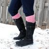 BambooMN Women's Fuzzy Feather Soft Cozy Knee High Socks - Assortment 2G - 2 Pair - Size X/L (10-13) view 2