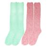 BambooMN Women's Fuzzy Feather Soft Cozy Knee High Socks - Assortment 2C - 2 Pair - Size X/L (10-13) view 1