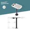 Manufacturers' Select ITC Boat Table Set - 14"x22" Removable Pontoon Boat Table with Center Non-Slip Mat, Pedestal Leg & 2 Drink Holders (Glossy White Table with Black Leg and Titanium Grey Mat) view 3