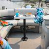 Manufacturers' Select ITC Boat Table Set - 14"x22" Removable Pontoon Boat Table with Center Non-Slip Mat, Pedestal Leg & 2 Drink Holders (Glossy White Table with Black Leg and Titanium Grey Mat) view 4