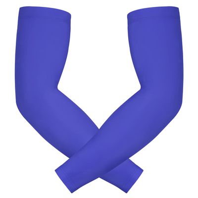 HDE Arm Sleeves for Men Women, Compression Sleeve Arm UV Protection Basketball Baseball Football Royal Blue - L