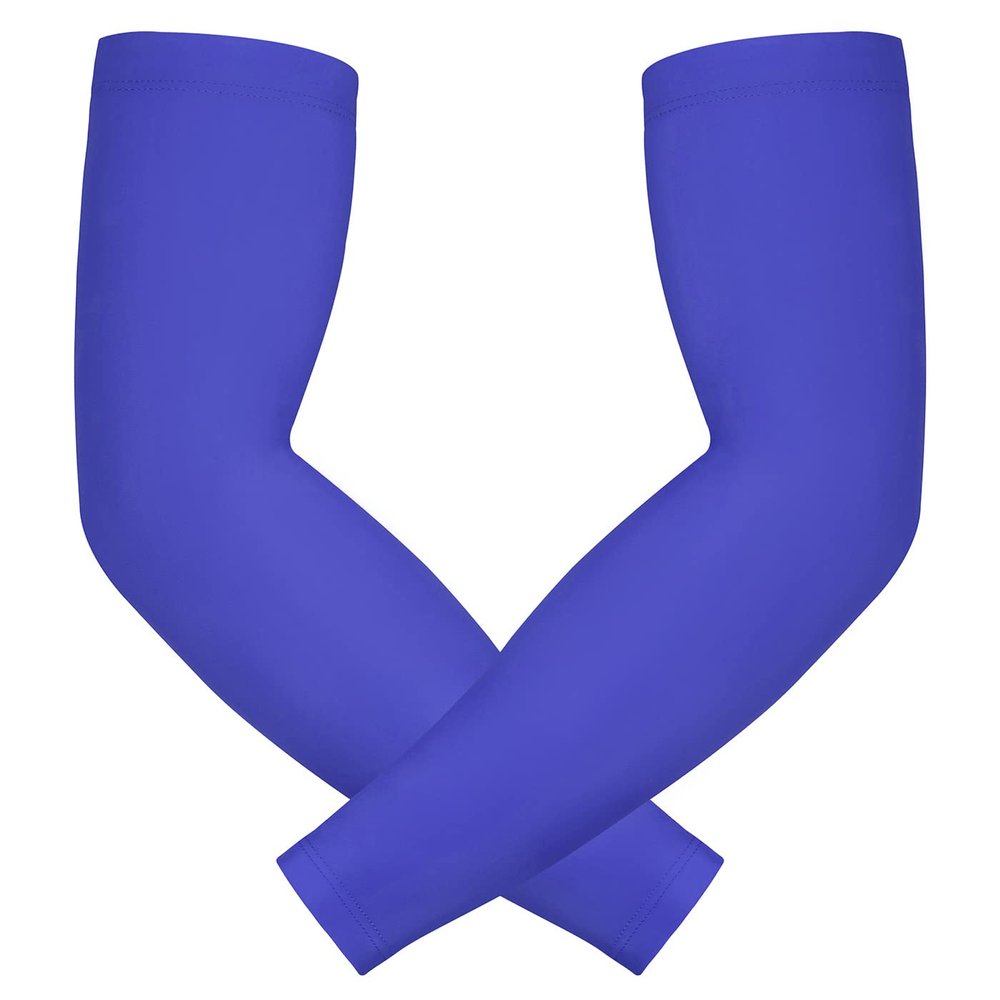 HDE Arm Sleeves for Men Women, Compression Sleeve Arm UV Protection Basketball Baseball Football Royal Blue - S
