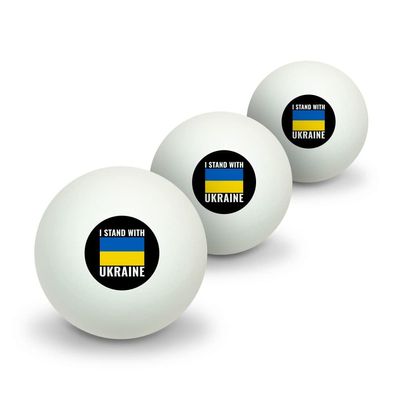 GRAPHICS & MORE I Stand with Ukraine Novelty Table Tennis Ping Pong Ball 3 Pack