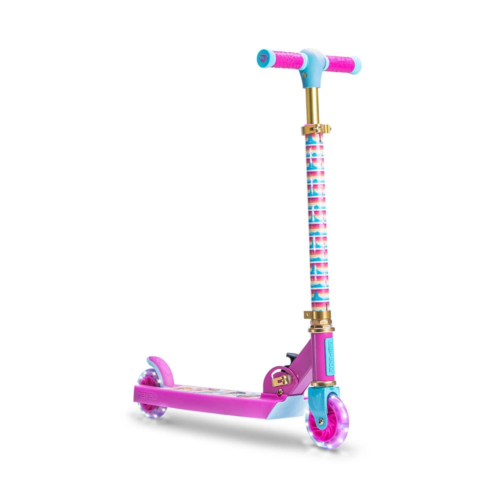 Jetson Disney Princess Kick Scooter, Foldable with Light Up Wheels, Adjustable Handlebar Height, Pink