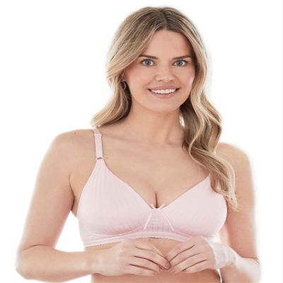 Bestform Womens 5006248 Striped Wireless Cotton Bra with Lightly-Lined Cups