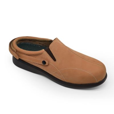 Pure Stride Nantucket Diabetic and Therapeutic Slip-On Walking Shoes for Women - Soft Full Grain Calf Skin Leather, Lightweight and Skid Resistant - Sand, (9.5)