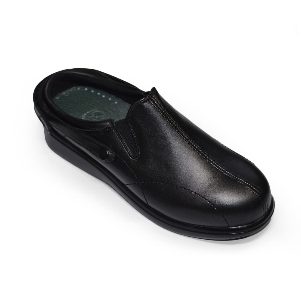Pure Stride Nantucket Diabetic and Therapeutic Slip-On Walking Shoes for Women - Soft Full Grain Calf Skin Leather, Lightweight and Skid Resistant - Black, (12)