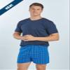 boxercraft Essential Cotton Flannel Boxer Shorts, with Fly Front Opening, 2XL, Royal/Silver view 2