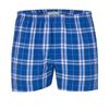 boxercraft Essential Cotton Flannel Boxer Shorts, with Fly Front Opening, XS, Royal/Silver view 1