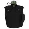 BaHoki Essentials Aluminum Canteen with Cover and Cup - Military Style Water Bottle Kit - for Outdoor Camping, Backpacking, Hiking (Black) view 1