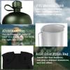BaHoki Essentials Aluminum Canteen with Cover and Cup - Military Style Water Bottle Kit - for Outdoor Camping, Backpacking, Hiking (Black) view 4