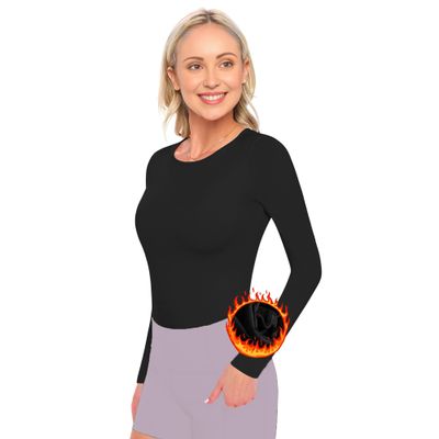 ACTIVE UNIFORMS Women's Under Scrub Tee Crew Neck Long Sleeve T-Shirt (Black, Medium)