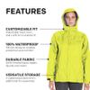 Grundns Women's Weather Watch Jacket | Updated | Waterproof, Stain-Resistant, Hi-Vis Yellow, Small view 4