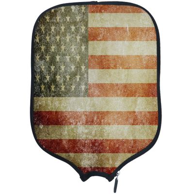 DUNHUANG American Flag Padded Pickleballs Protection Paddles Cover Personalized Cover Paddles Case Rackets Cover Holder Sleeve Case Protector, Fits Most Paddles, Rackets,066