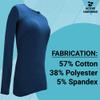 ACTIVE UNIFORMS Women's Under Scrub Tee Crew Neck Long Sleeve T-Shirt (True Navy Blue, Large) view 3