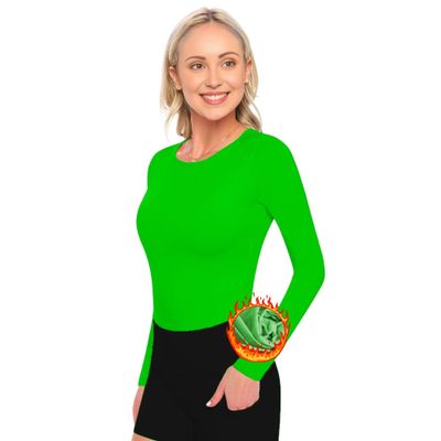 ACTIVE UNIFORMS Women's Under Scrub Tee Crew Neck Long Sleeve T-Shirt (Lime, Small)
