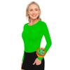 ACTIVE UNIFORMS Women's Under Scrub Tee Crew Neck Long Sleeve T-Shirt (Lime, Small) view 1