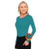 ACTIVE UNIFORMS Women's Under Scrub Tee Crew Neck Long Sleeve T-Shirt (Teal, Small) view 1