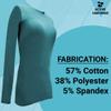 ACTIVE UNIFORMS Women's Under Scrub Tee Crew Neck Long Sleeve T-Shirt (Teal, Small) view 3