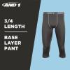 AND1 Mens Compression Pants - Athletic Performance Compression Leggings for Men - Full Length and Capri Base Layer Tights, Size X-Large, Black/Crop view 2