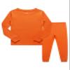 Family Feeling Little Girls Boys Long Sleeve Orange Pajamas Sets Cotton Jammies Kids Pjs Size 5 view 1
