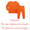 Family Feeling Little Girls Boys Long Sleeve Orange Pajamas Sets Cotton Jammies Kids Pjs Size 5 view 3