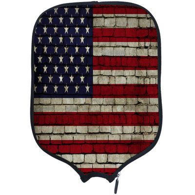 DUNHUANG American Flag Padded Pickleballs Protection Paddles Cover Personalized Cover Paddles Case Rackets Cover Holder Sleeve Case Protector, Fits Most Paddles, Rackets,063